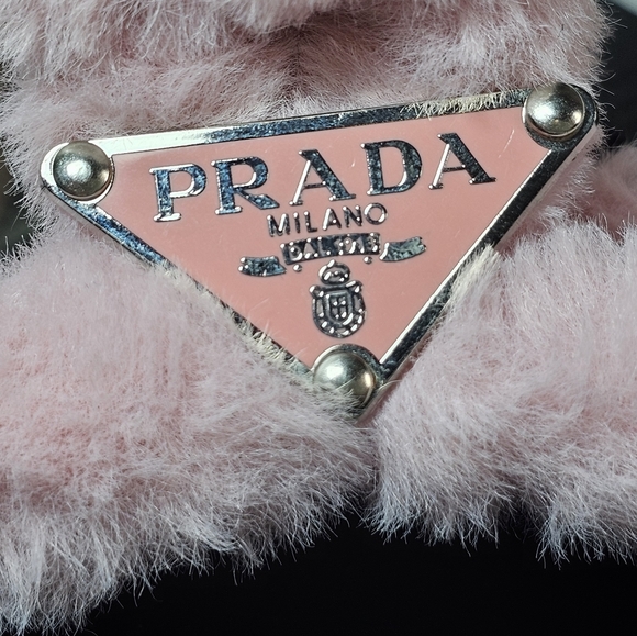Prada Beauty Pink Fuzzy Teddy Bear Hair Clip Accessory NEW - Picture 3 of 6